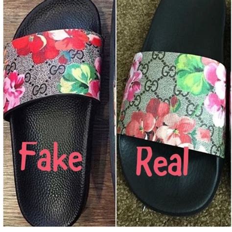 fake vs real gucci slides|More.